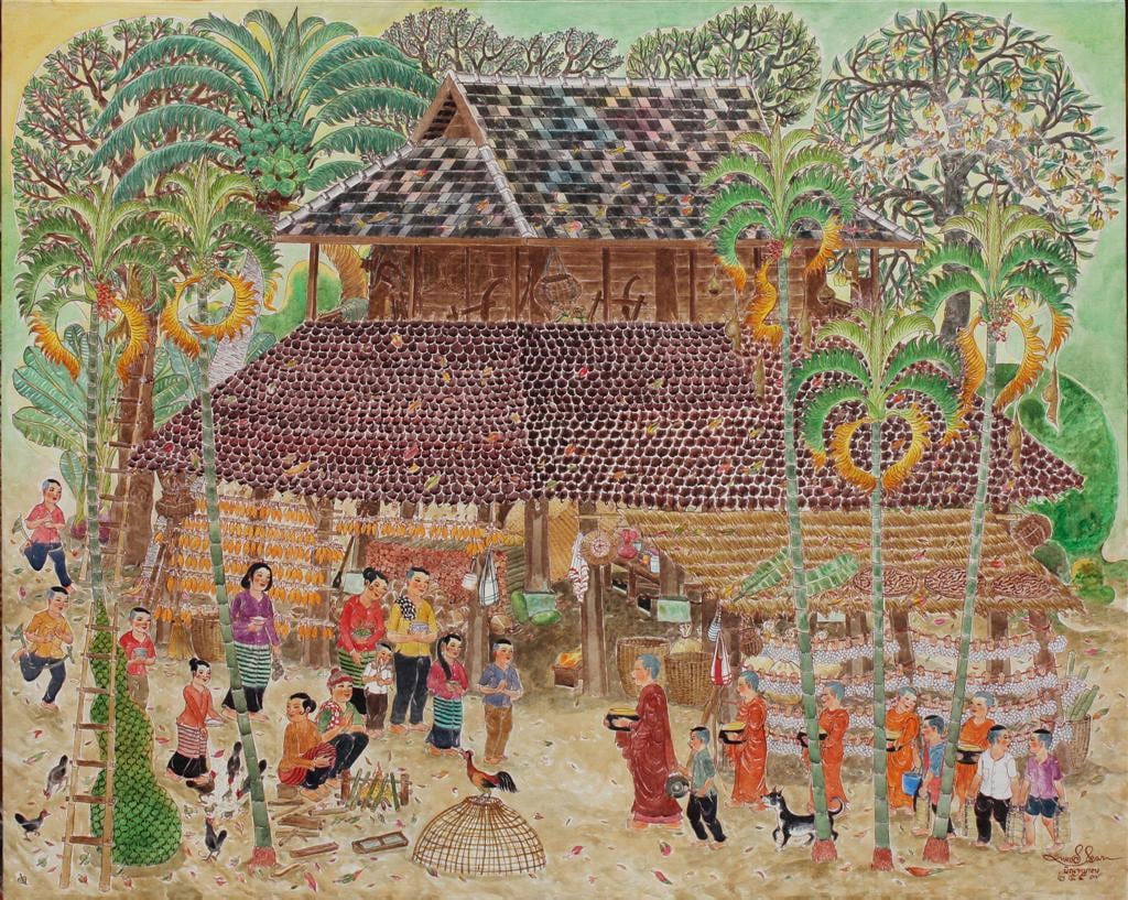 Food offering to monks
